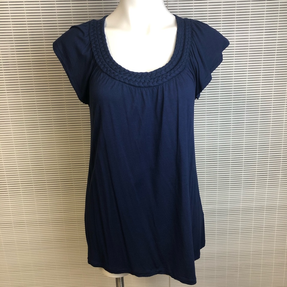 Navy Braided Neckline Apt. 9 Top